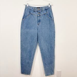 Vintage GAP Tapered Leg Mom Jeans Blue High Waist Rigid Casual Preppy Size 29